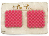 Tip Toes Vintage Shoe Clips 1950s #458 Pink Beaded Square Shoe Clips