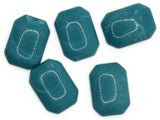 5 25mm x 18mm Turquoise Blue Swirling Rectangle Flatback Cabochons Vintage Lucite Plastic Cabochon Mosaic Supplies Jewelry Making Smileyboy