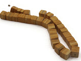 27 7mm Wooden Cube Beads Light Brown Woodgrain Beads Jewelry Making Beading Supplies