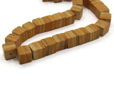 27 7mm Wooden Cube Beads Light Brown Woodgrain Beads Jewelry Making Beading Supplies