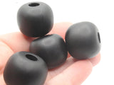 6 25mm Large Hole Round Black Beads Vintage Plastic Beads Jewelry Making Beading Supplies Loose Beads to String bA2