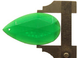 2 28mm Faceted Briolette Teardrop Clear Green Plastic Pendants Vintage West Germany Beads to String Jewelry Making Beading Supplies