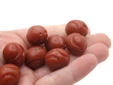 12mm Reddish Brown Twisting Oval Beads Vintage Plastic New Old Stock Beads to String Jewelry Making Beading Supplies