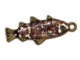 27mm Pink Purple and White Swirl Fish Pendant Silver Tone Metal Alloy Charm Jewelry Making Beading Supplies