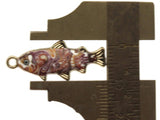 27mm Pink Purple and White Swirl Fish Pendant Silver Tone Metal Alloy Charm Jewelry Making Beading Supplies