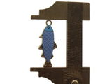 27mm Blue Scale Design Fish Pendant Silver Tone Metal Alloy Charm Jewelry Making Beading Supplies