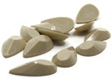 12 28mm Beige Faceted Teardrop Cabochons Vintage West Germany Plastic Cabochons Jewelry Making Beading Supplies