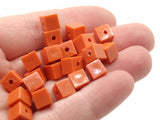75 6mm Orange Cube Beads Vintage Beads Plastic Spacer Beads New Old Stock Beads to String Jewelry Making Beading Supplies