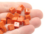 75 6mm Orange Cube Beads Vintage Beads Plastic Spacer Beads New Old Stock Beads to String Jewelry Making Beading Supplies