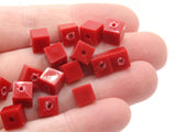 60 6mm Red Cube Beads Vintage Beads Plastic Spacer Beads New Old Stock Beads to String Jewelry Making Beading Supplies