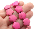 26 15mm Synthetic Turquoise Flower Beads Gemstone Beads Dyed Pin Beads Jewelry Making Beading Supplies Stone Beads