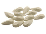 12 28mm Beige Faceted Teardrop Cabochons Vintage West Germany Plastic Cabochons Jewelry Making Beading Supplies