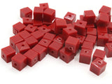 60 6mm Red Cube Beads Vintage Beads Plastic Spacer Beads New Old Stock Beads to String Jewelry Making Beading Supplies