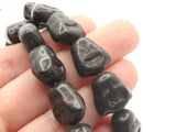 23 16mm Laughing Head Black Synthetic Turquoise Stone Beads Gemstone Beads Dyed Beads Jewelry Making Beading Supplies