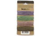 4 Color Thread Mixed Hemp Cord Hemp String for Beading and Jewelry Making Craft Supplies by The Bead Smith Pink, Green, Purple, Brown