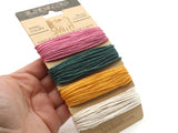 4 Color Thread Mixed Hemp Cord Hemp String for Beading and Jewelry Making Craft Supplies by The Bead Smith Pink, Blue, Yellow, White