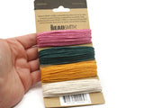 4 Color Thread Mixed Hemp Cord Hemp String for Beading and Jewelry Making Craft Supplies by The Bead Smith Pink, Blue, Yellow, White