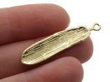 38mm Green and Purple Patterned Feather Pendant Silver Tone Metal Alloy Charm Jewelry Making Beading Supplies