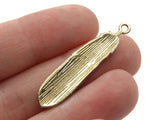 38mm Red and Blue Patterned Feather Pendant Silver Tone Metal Alloy Charm Jewelry Making Beading Supplies