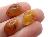 12 17mm Tortoiseshell Teardrop Cabochons Flat Back Cabochons Vintage Lucite Cabochons Plastic Cabochons Jewelry Making Crafting Supplies