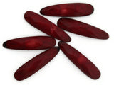 6 36mm Red and Black Faceted Marquis Oval Vintage Lucite Plastic Flat Back Cabochons Mosaic Supplies Jewelry Making
