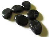 25mm Black Acrylic Beads Plastic Beads Flat Teardrop Beads Egg Shaped Beads Flat Oval Beads Chunky Beads Jewelry Making Beading Supplies