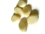 25mm Lemon Chiffon Yellow Ivory Plastic Teardrop Beads Cream Colored Egg Shaped Flat Oval Beads Acrylic Jewelry Making Beading Supplies