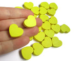 19mm Yellow Heart Beads Wooden Beads Loose Beads Wood Beads Loose Beads Flat Heart Beads Jewelry Making Large Beads Jewelry Making
