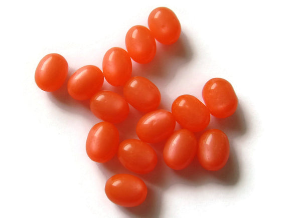 12mm Orange Oval Beads Vintage Lucite Beads Moonglow Lucite Bead Loose Beads New Old Stock Beads Plastic Beads Acrylic Beads