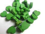 19mm Green Heart Beads Wooden Beads Loose Beads Wood Beads Flat Heart Beads Jewelry Making Beading Supplies Large Bead Valentine Gift