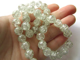 Clear Crackle Glass Beads 10mm Round Beads Colorless Cracked Glass Beads Jewelry Making Beading Supplies Loose Beads Smooth Round Beads