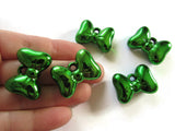 29mm Green Bow Beads Acrylic Charms Bow Charms Bow Pendants Large Charms Metal Look Charms Jewelry Making Beading Supplies Loose Beads