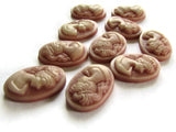 18mm x 13mm Dusty Rose Cameo Cabochons Resin Greek Cameo Womans Face Cameo Cabs 18mm x 13mm