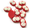 Red Cameo Cabochons Victorian Cameo Woman Face Cameo Cabs 18mm x 13mm Cabochon Resin Cameo Cabochons
