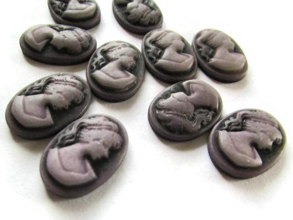 18x13mm Cabochons Black Cameo Cabochons Purple Face Cameo Resin Cameos Greek Style Cameo Art Nouveau Cameo Cabs Jewelry Making Supply