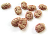 18mm x 13mm Dusty Rose Cameo Cabochons Resin Greek Cameo Womans Face Cameo Cabs 18mm x 13mm