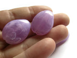 25mm Lilac Purple Beads Plastic Beads Flat Teardrop Beads Flat Oval Beads Chunky Beads Egg Shaped Beads Jewelry Making Pink Acrylic Beads