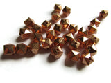  7mm Vintage Red Copper Beads Faceted Cube Beads Copper Plated Plastic Beads Vintage Beads Jewelry Making Beading Supplies Loose Beads