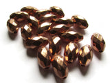 13mm Vintage Red Copper Beads Faceted Oval Beads Copper Plated Plastic Beads Vintage Beads Jewelry Making Beading Supplies Loose Beads