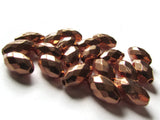 13mm Vintage Red Copper Beads Faceted Oval Beads Copper Plated Plastic Beads Vintage Beads Jewelry Making Beading Supplies Loose Beads