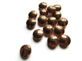 12mm Vintage Red Copper Beads Faceted Flat Round Beads Copper Plated Plastic Beads Coin Beads Jewelry Making Beading Supplies Loose Beads
