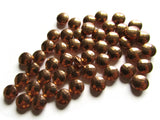 8mm Vintage Red Copper Beads Faceted Flat Round Beads Copper Plated Plastic Beads Coin Beads Jewelry Making Beading Supplies Loose Beads
