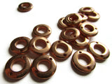 15mm Vintage Red Copper Beads Round Donut Beads Copper Plated Plastic Beads Ring Beads Jewelry Making Beading Supplies Loose Beads