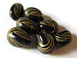 18mm Black White and Mixed Art Deco Beads Knot Beads Oval Beads Gold Trim Beads Plastic Beads Loose Beads Jewelry Making Beading Supplies