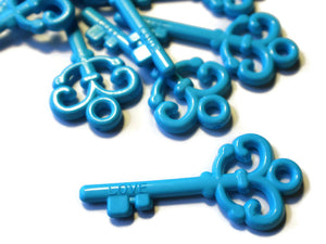 Sky Blue Key Pendant Skeleton Key Charm Plastic Key Acrylic Key Beading Supplies Keys Charms Pendants