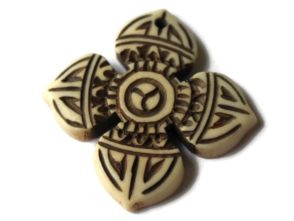 36mm Bone Cross Pendant Religion Beads and Charms Hand Carved Pendants Antique Brown Bone Charms Religion Beads White Bone Pendant