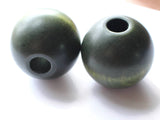 45mm x 42mm Large Round Beads Green Wood Beads Vintage Macrame Beads Decor Beads New Old Stock Limited Quantity Craft Supplies Smileyboy