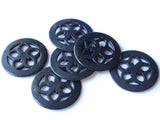 50mm Black Flower Acrylic Pendants Large Drop Beads Filigree Flower Charms Plastic Charms Chunky Flat Disc Pendants Jewelry Making