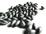 15mm Grey Rice Beads Silver Beads Plastic Beads Acrylic Beads Jewelry Making Beading Supplies Loose Beads 15x8mm Vintage Bead Made in USA