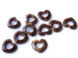 25mm x 29mm Brown Heart Bead Frames Beads Open Heart Beads Brown Plastic Beads Spotted Beads Valentines Bead Jewelry Making Beading Supplies